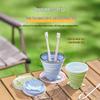Portable Food-Grade Silicone Collapsible Water Cup for Kids, Heat-Resistant Travel Toothbrush/Mouthwash Cup