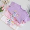 Girls' Cartoon Cotton T-Shirt - Round Neck, Short Sleeve, Stylish Summer Top for Toddlers and Babies