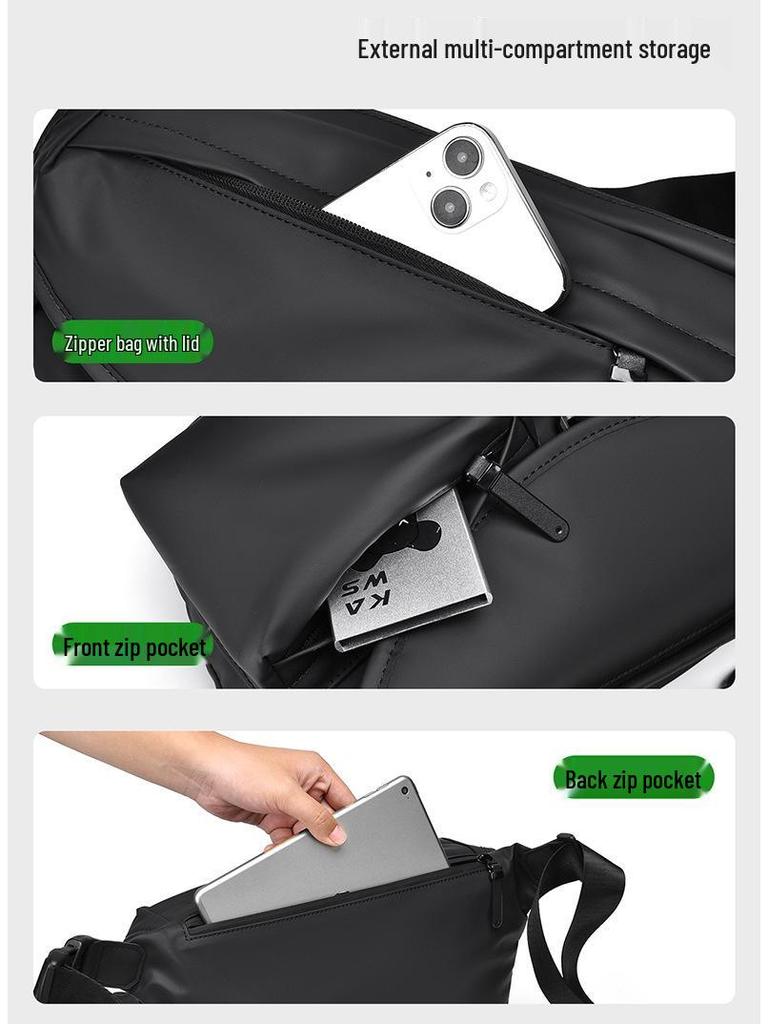 Herren Umhängetasche mit großer Kapazität für alle vier Jahreszeiten und mehreren Taschen für Outdoor-Reisen