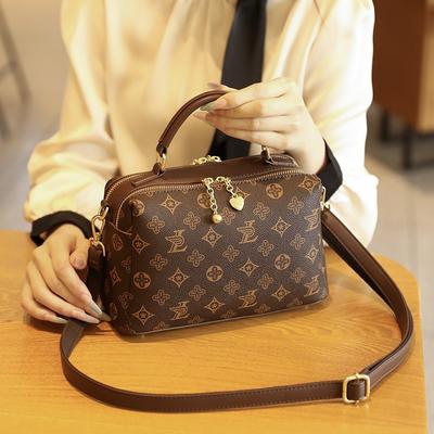 Retro Printed Versatile Pillow Bag Texture Presbyopia Large Capacity Handbag Shoulder Messenger Bag