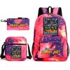 Abstract foreign Shanhaijing children's schoolbag tongtongsahur cartoon primary school student backpack three-piece set L