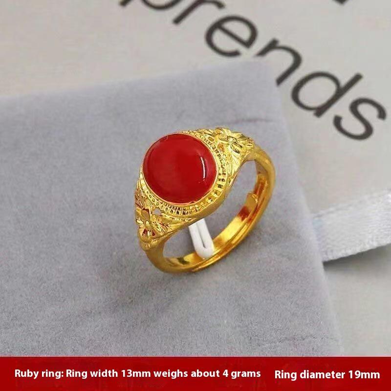 Большое и Маленькое Овальное Мужское Кольцо Позолоченное Кольцо Инкрустированное Песком Обсидиана Золотое Кольцо