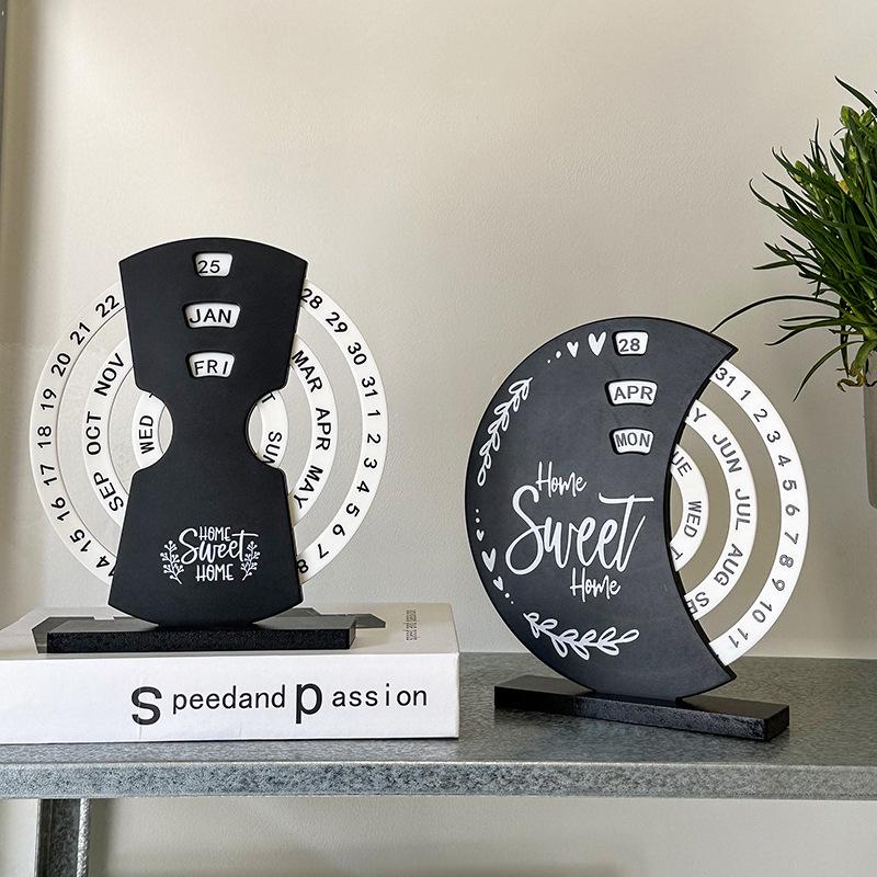 Ferris Wheel Desktop Moon Calendar: Manual Rotation Home Office Ornament with Advanced Design.