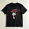 Retro Cartoon Vampire Cat Shirt Count Meowcula Halloween Kitten Crescent Moon Graphic Vintage Funny Animal Print Unisex Casual T