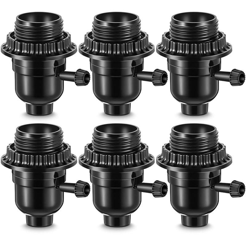 

SHGO-Replacement E26 Light Socket With On Off Switch Lamp Parts Shade Ring For Table Floor Light Repair Kit чорний
