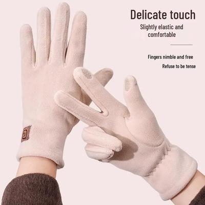 Damen Winter Touchscreen Fahrradhandschuhe 2026 - Winddicht, doppelseitig mit Fleece gefüttert, verdickte warme Handschuhe