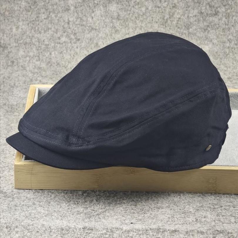 Japanese Style Pure Color Forward Hat for Women Retroeasiest for Match Large Head Circumference Beret Reversible Cotton British Style Painter Hat