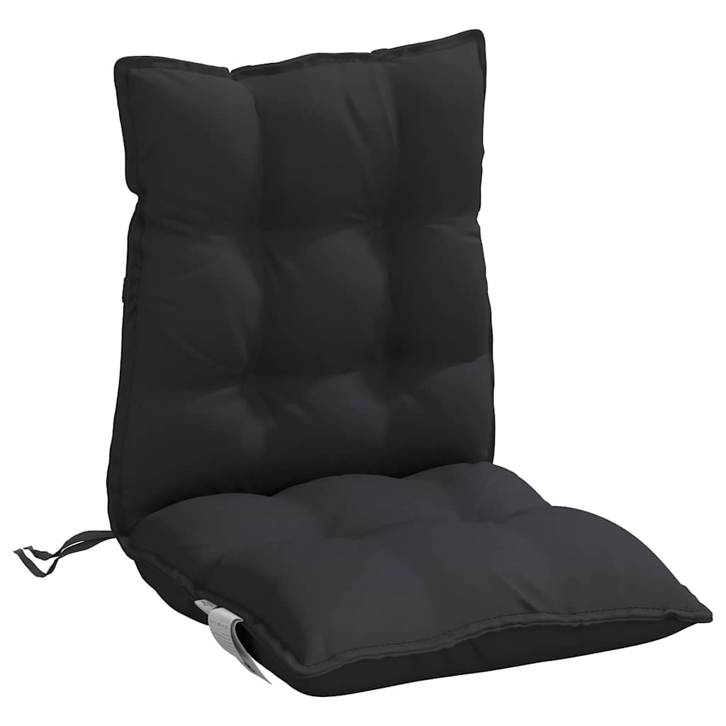 Low back Chair Cushions 4 pcs Black Oxford Fabric
