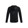 Under Armour Solid Color Printed Thumb Hole Design Slim Fit Hooded Running Long Sleeve T-Shirt Men Tops Black 1375075-001