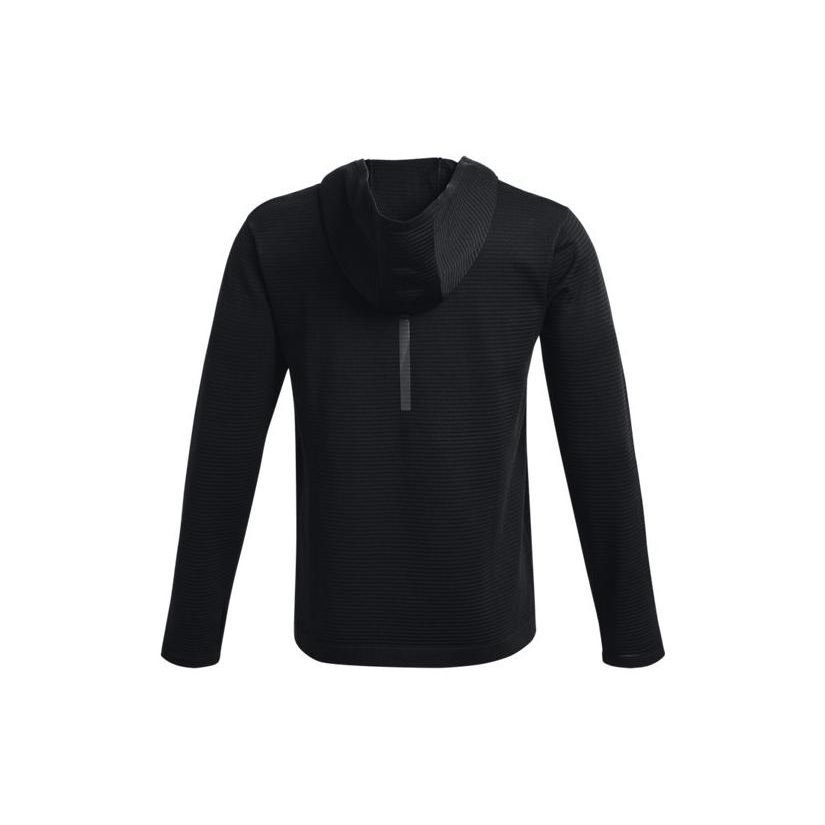 Under Armour Solid Color Printed Thumb Hole Design Slim Fit Hooded Running Long Sleeve T-Shirt Men Tops Black 1375075-001
