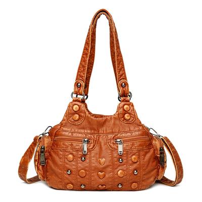 Evropská a americká trendy dámská taška přes rameno Street Love knoflík nýt více zipů dámská crossbody taška přenosná taška pro maminky