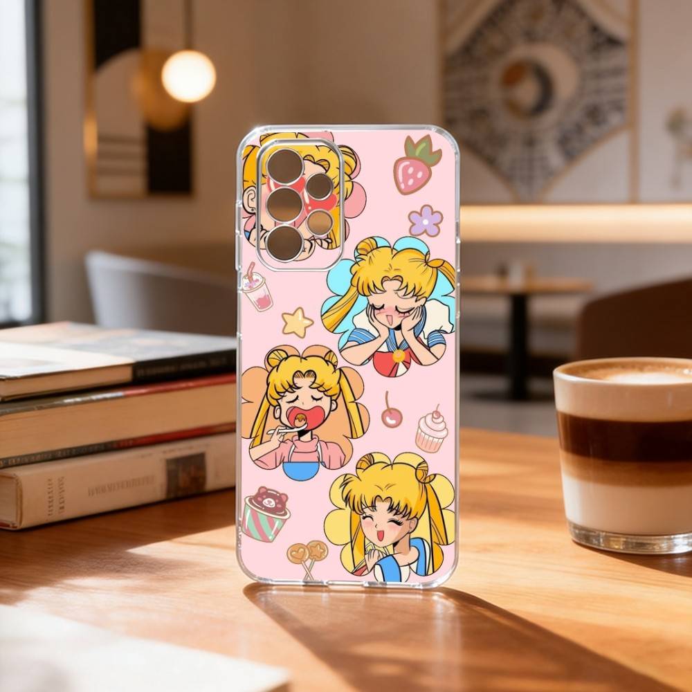 

C-Cute M-Moon Star Heart Phone Case For Samsung S25,S24,S21,S22,S23,S30,Ultra,S20,Plus,Fe Transparent Cover Samsung S22ULTRA5G
