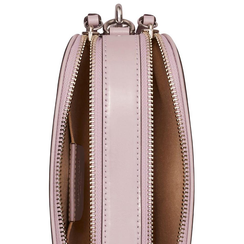 Tory Burch Miller Logo Pattern Zip Closure Patent Leather Mini Shoulder Crossbody Bag Women Bags Pink 165153-500
