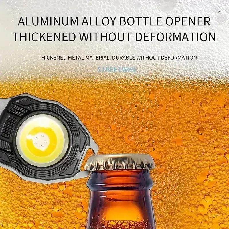 Mini COB Keychain Flashlight USB Rechargeable Portable LED Work Light with Magnetic Base for Camping Fishing Outdoor Emergency