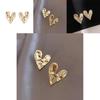 Modern Gold Heart Stud Earrings For Women Fashionable Heart Shape Jewelry