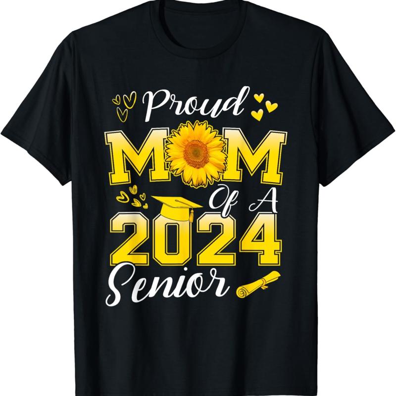 T-shirt tournesol pour remise de dipl?me, maman fier d un senior 2024 S