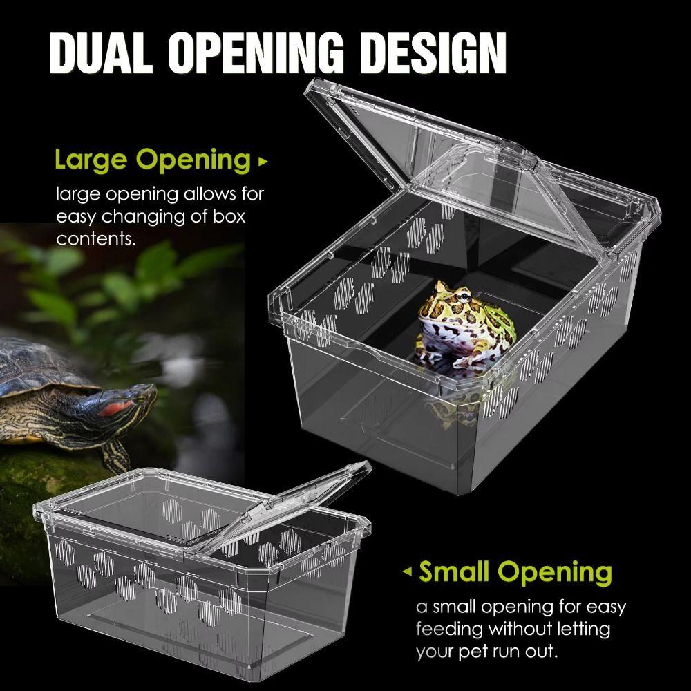 Transparent Reptile Tank Plastic Reptile Transport Container Reptile Pet Supplies