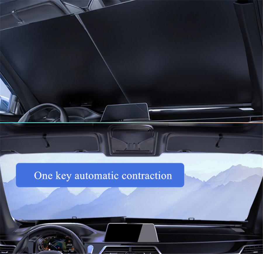 Our Car Windshield Sun Shade is Made of High-hardness Alloy and Heat-insulated Coating, Blocking