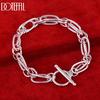 925 Sterling Silver Geometric Charm Bracelet Wedding Jewelry
