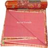 Aizza Trends Handmade Pure Cotton Patch and Patola Work Kantha Quilt - Traditional Indian Throw Blanket-Vintage Cotton Silk Saree Quilt