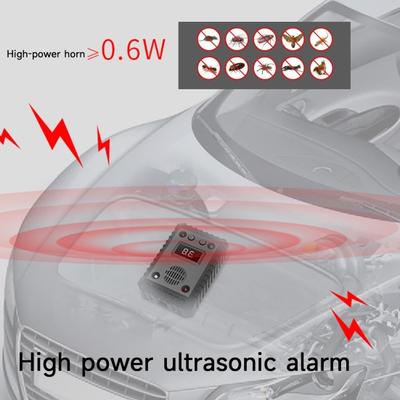 Car Ultrasonic Rodent Repeller Under Hood Battery Powered Easy To Install Mouse Squirrel Animal Repellent with 8 LED Strobe Light