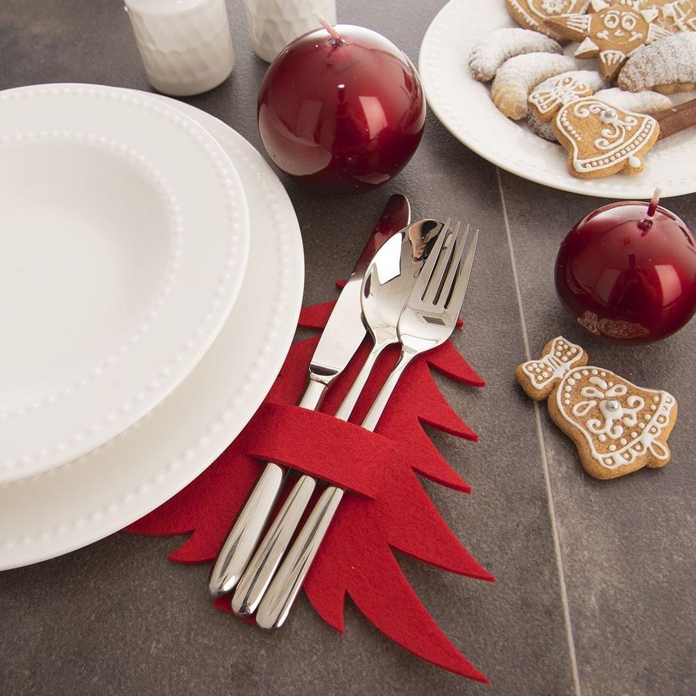 Cutlery case cover red Christmas tree 2 pcs.
