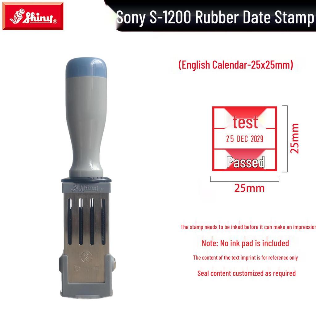 Adjustable Date & Custom Name Rubber Stamp - Shiny Dial, Personalized & Handmade Engraving