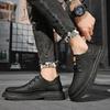 Fashion All-match Skate Shoes Men Genuine Leather Mens Sneakers Handmade Brand Men Casual Flats Lace-Up Classic Men Shoes for Wedding