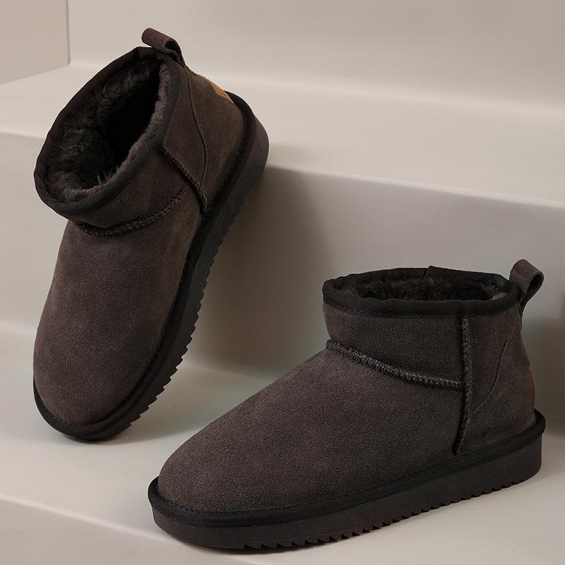 

Новый стиль зимние ботинки низкие матовые ботинки женские короткие нескользящие студенческие хлопковые ботинки 43 шоколадный