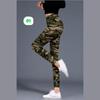 Moda damska kamuflaż drukowanie legginsy do jogi dziewczyna wąskie spodnie przycięte wysoka elastyczność Skinny spodnie na co dzień Legging Lady