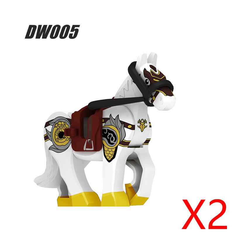 Medieval Accessories Building Blocks Soldiers Weapons Military Flags Mount War Horses Orc Mount Flags Wolf Bricks Kids Toys Gift