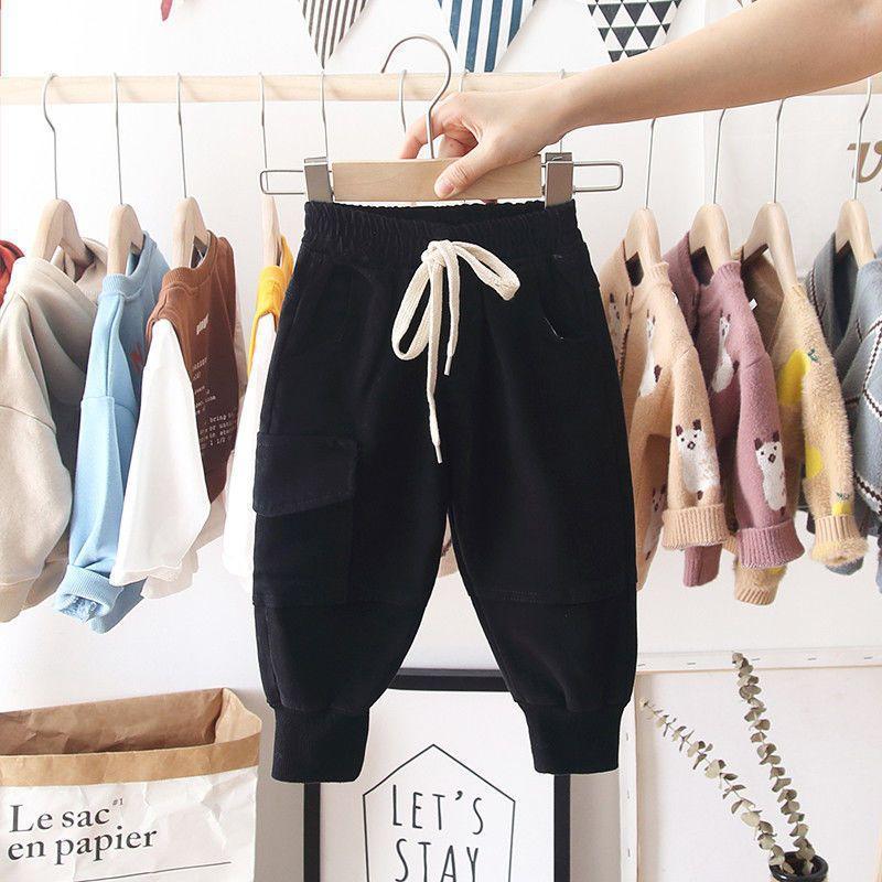 Boys  Casual Pants Spring and Autumn Clothes Children s Carrot Pants Children s Korean Version of The Baby Fashion Drawstring Tooling Trousers 140