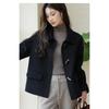 Fashionable and High-end Women's Short Woolen Coat with Horn Button and Long Sleeves, Perfect for Autumn and Winter