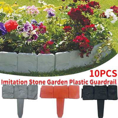 10 Peças Bordadura de Paisagismo para Jardim Bordas Inseridas Plástico Encaixável Borda de Gramado DIY Instalação Fácil para Pátio Externo Varanda Quintal