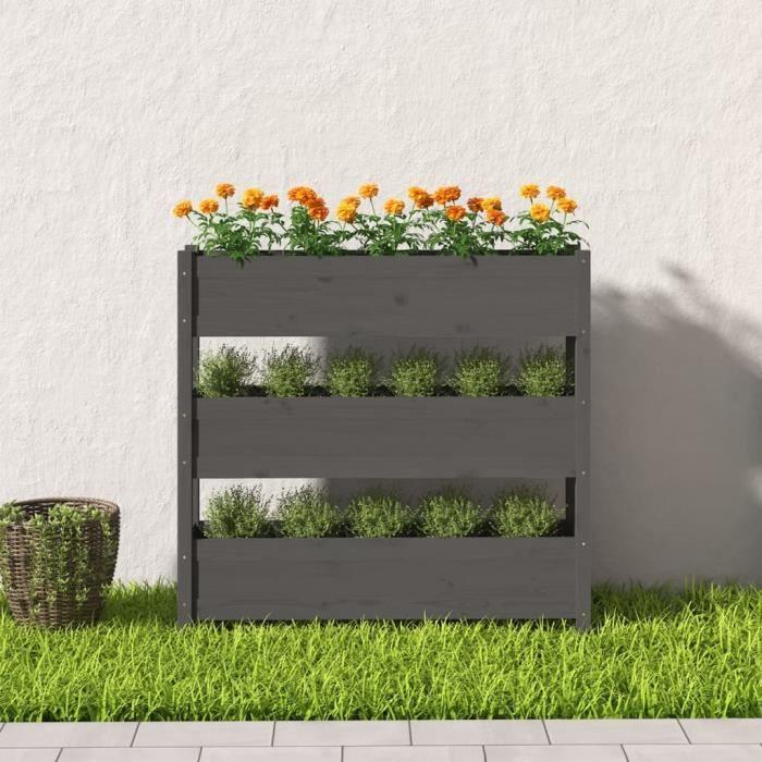 VidaXL Planter Grey 112x25x104.5 Cm Solid Pine Wood 823922