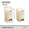 UFORU 10L Luxury Large Capacity Trash Organizer Bins for Living Room Kitchen and Bathroom with Lid Creative Foot/Push Type