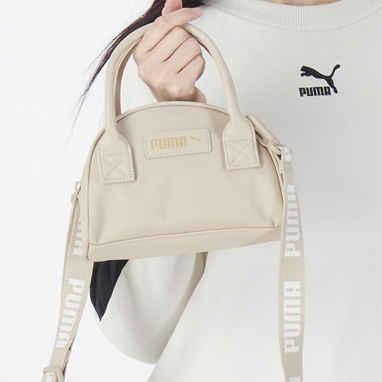 Puma Front Metal Logo Print Splicing Element Full Print Shoulder Strap Fabric And Synthetic Leather Tote Shoulder Crossbody Bag Women bags 078742-02