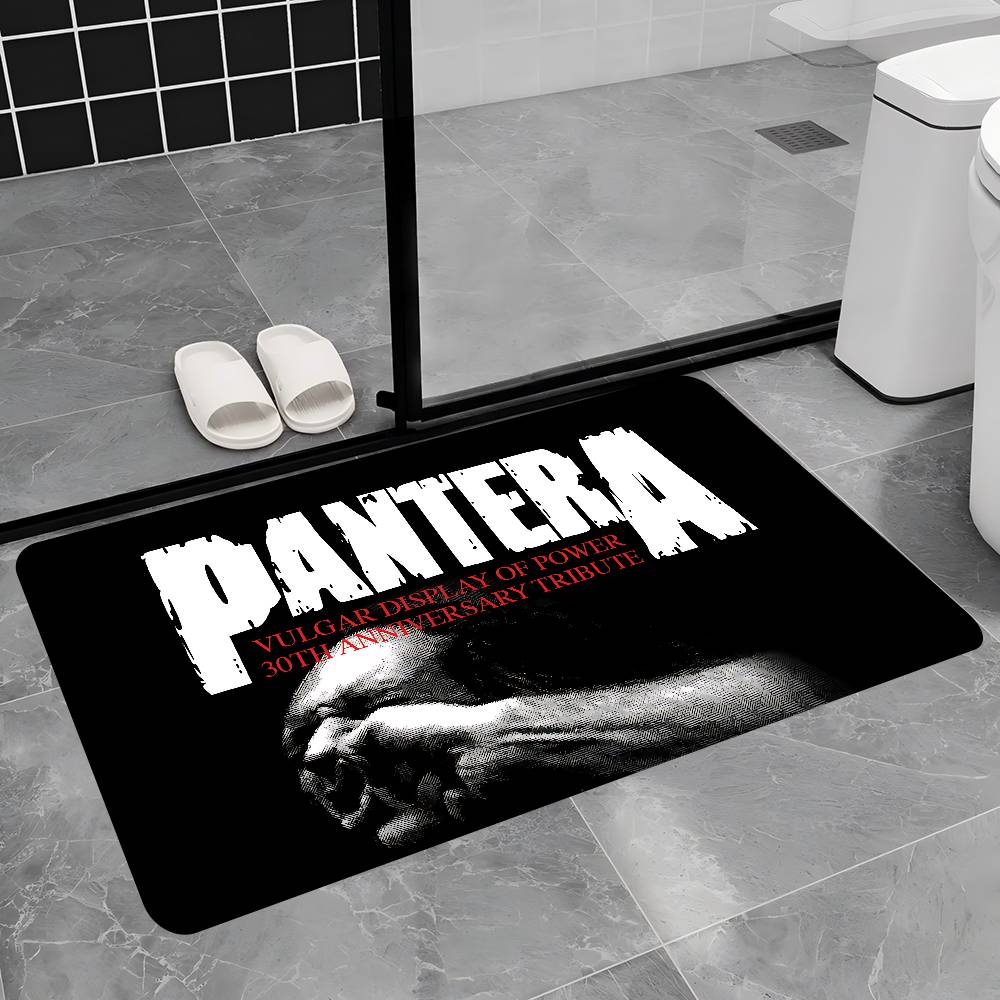 Groove Metal Band P-Pantera Room Mats Anti-slip Absorb Water Long Strip Cushion Bedroon Mat Household Carpets
