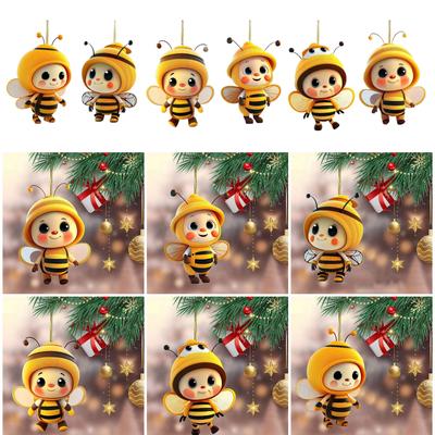 Acrylic Bee Car Rear View Mirror Holder Bumblebee Car Hanging Ornament Gift for Bee Lovers Car Hanging Bee Bag Ornament
