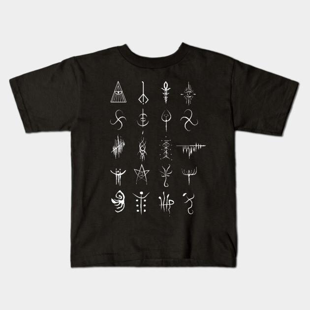 Boys Girls Soft Cotton Graphic Tees Bloodborne Caryll Runes T-shirt Breathable Daily School Wear Kids T-Shirts