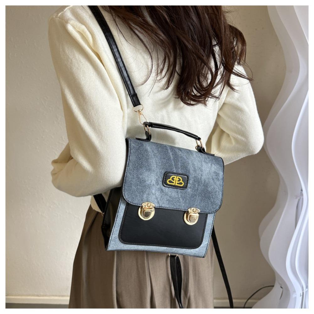 

2 in 1 Imitation Denim Backpack Preppy Style Shoulder Bag Tote Bag School Bag Girls