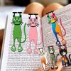 3PCS Creative Hollow Acrylic Flat Cat Bookmark Student Cartoon Animal Bookmark Cute Cat Bookmark Notebook