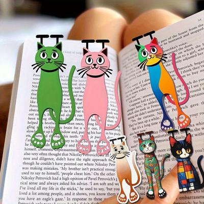 3PCS Creative Hollow Acrylic Flat Cat Bookmark Student Cartoon Animal Bookmark Cute Cat Bookmark Notebook