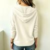 Women's Long Sleeve Knit Hoodie Pullover with Drawstring Adjustable Hood Casual Lightweight Soft Fit Sweater Top for Everyday Wear