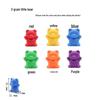 Montessori Rainbow Bear Toy - Early Education Counting, Size & Color Recognition Aid