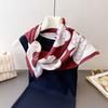 Korean Version of Qiandongge Silk Scarf, Thin Small Square Scarf, Luxury Temperament Herringbone Pattern Headscarf, Imitation Velvet Shawl, Scarf.