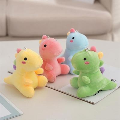 Sitting Rainbow Dinosaur Plush Toys For Girls CHRISTMAS Gift Bag Pendant Decoration Cloth Mini Cute Doll Keychain Doll