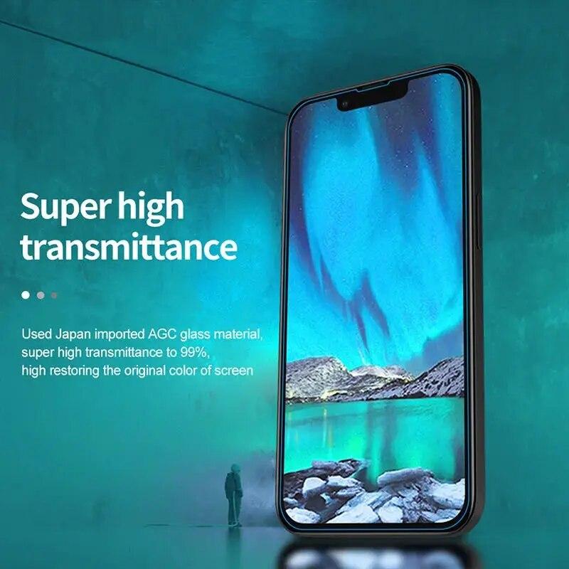 4 szt. Szkło hartowane dla iPhone 15 14 13 12 11 Pro Max Mini ochraniacz ekranu dla iPhone 15 Plus XR X Xs MAX pełna pokrywa szklana