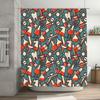 Medical Pattern Shower Curtain Blue and Red Science Lab Print Bath Room Decor for Kids and Adults Waterproof Fabric Shower Curta