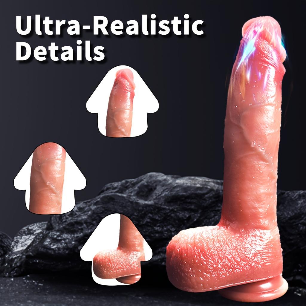 Realistischer, riesiger, dicker Dildo, 9,48 Zoll großer Analdildo aus Silikon mit doppelter Dichte ohne Kugel für tieferes Spielen, riesiger G-Punkt-Dildo, Sexspielzeug für Erwachsene für Männer und Frauen